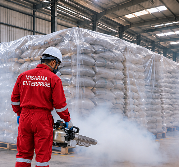 Commodity fumigation process for pest control